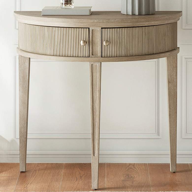 Image 1 Martha Stewart 31" Reclaimed Greige 2-Door Storage Console Table