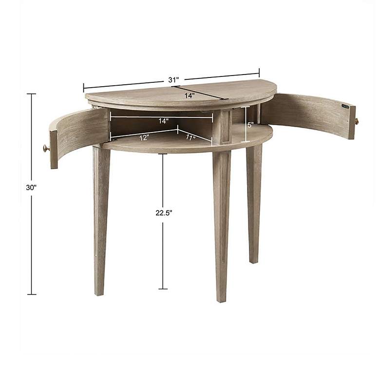 Image 7 Martha Stewart 31" Reclaimed Greige 2-Door Storage Console Table more views