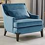 1_Martha Stewart Anna Blue Jacquard Fabric Accent Armchair