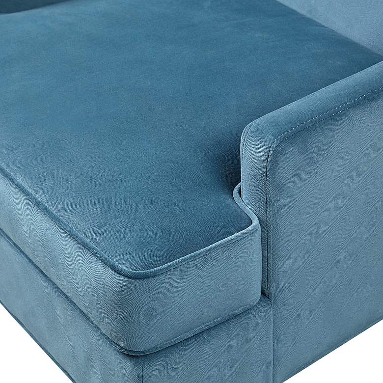 Image 3 Martha Stewart Anna Blue Jacquard Fabric Accent Armchair more views