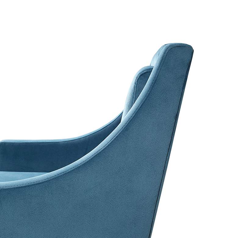 Image 6 Martha Stewart Anna Blue Jacquard Fabric Accent Armchair more views