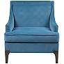 Martha Stewart Anna Blue Jacquard Fabric Accent Armchair