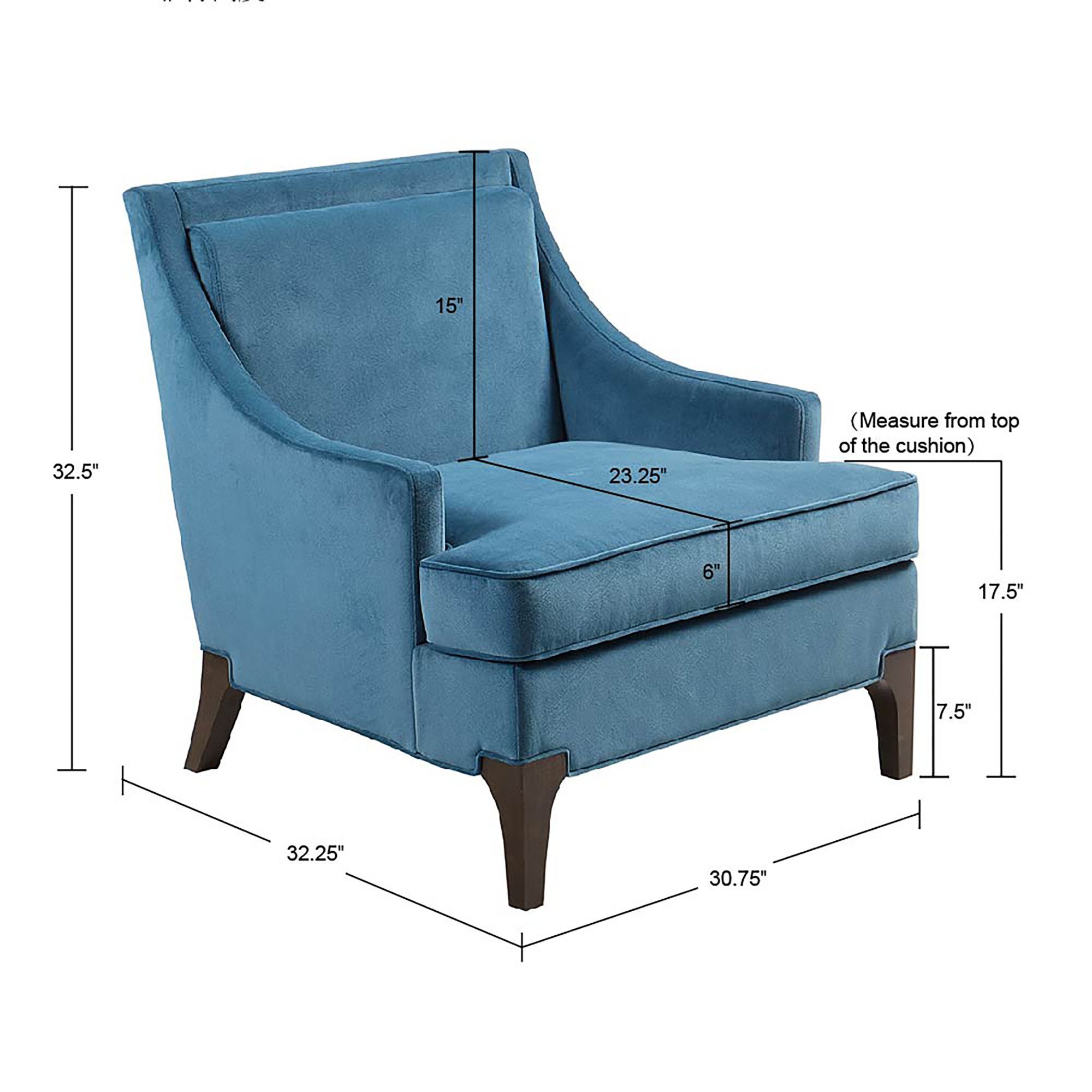 Martha Stewart Anna Blue Jacquard Fabric Accent Armchair