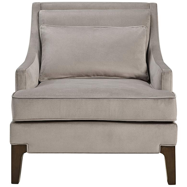 Image 6 Martha Stewart Anna Light Gray Fabric Accent Armchair more views