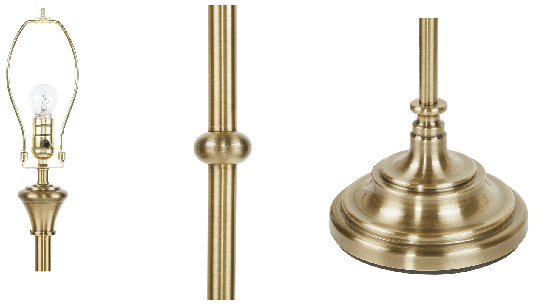 Image 5 Martha Stewart Antique Brass Aelorian Floor Lamp 59"H more views