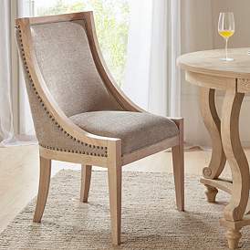 Image1 of Martha Stewart Bedford Linen Fabric Dining Chair