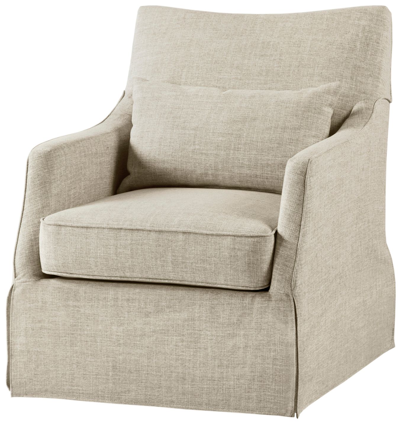 Image 3 Martha Stewart Beige London Skirted Swivel Chair more views