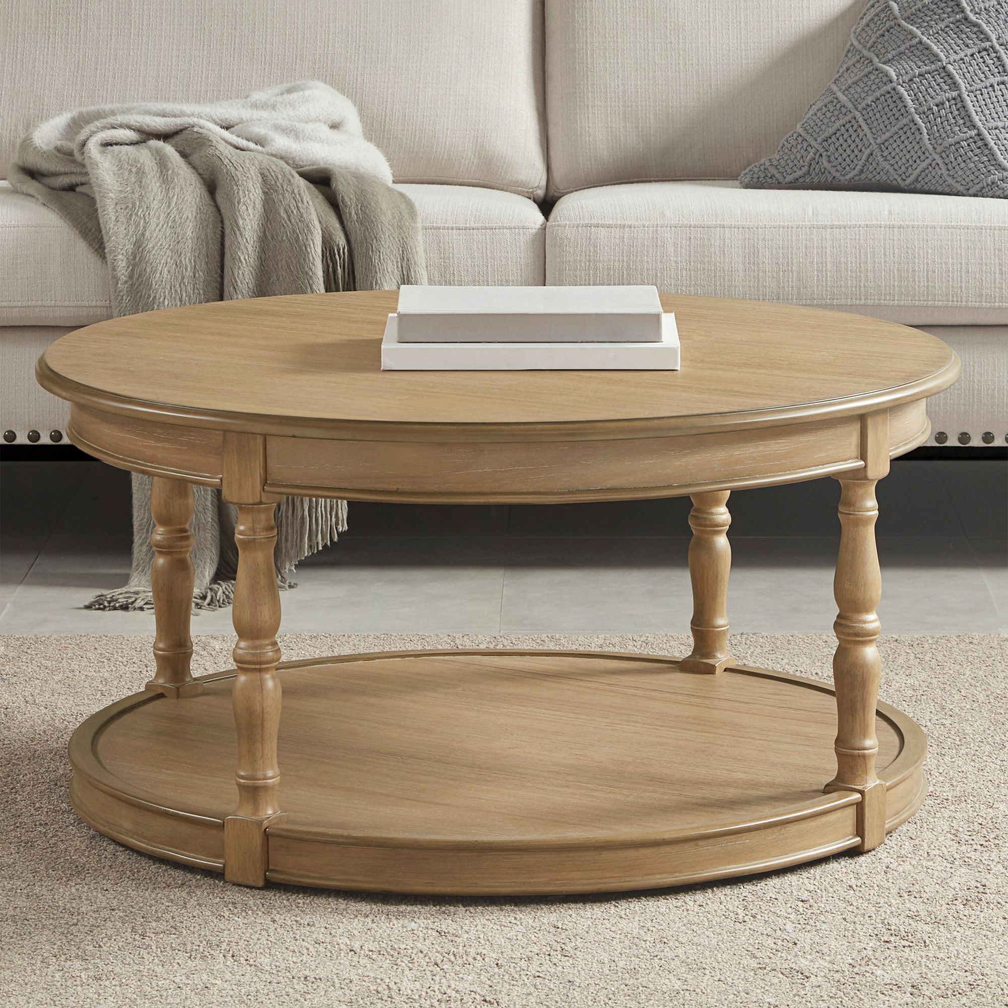 Round coffee deals table natural wood