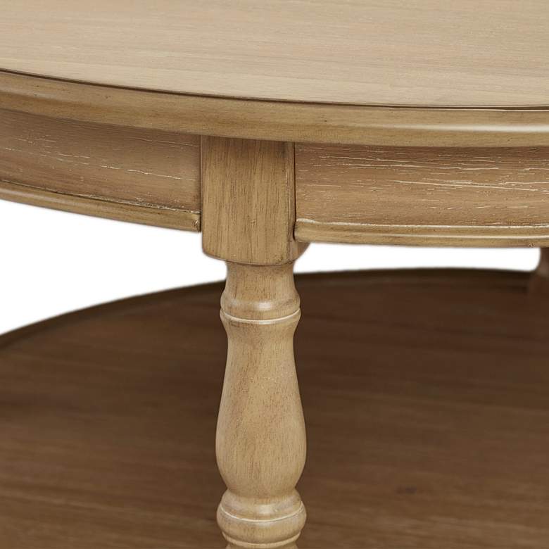 Image 3 Martha Stewart Belden 36"W Reclaimed Natural Wood Round Coffee Table more views