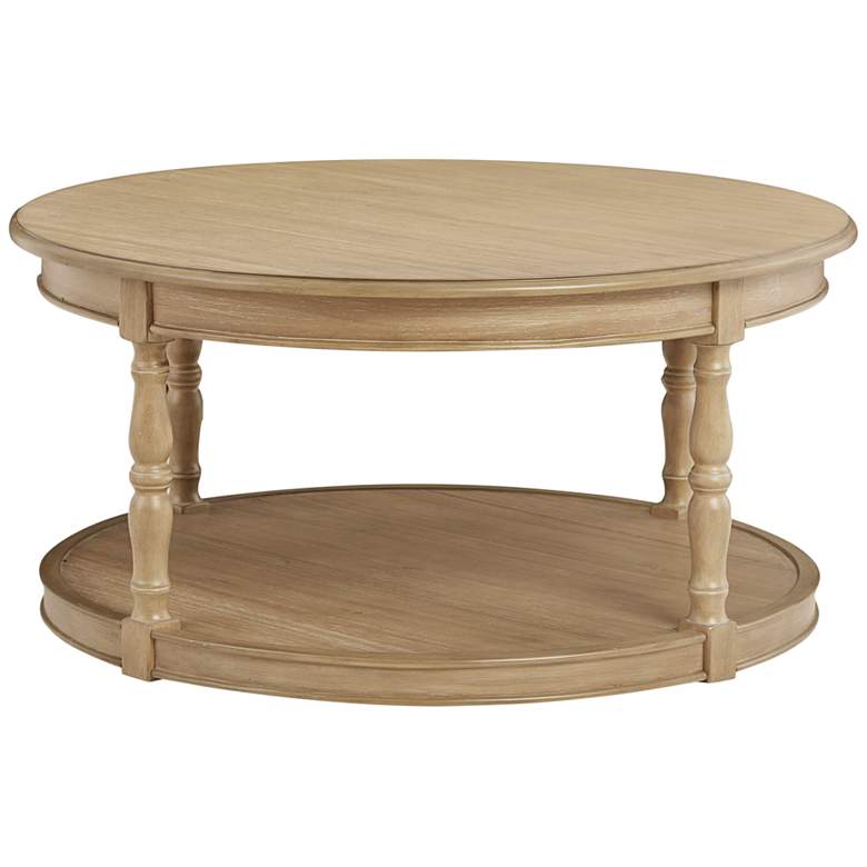 Image 6 Martha Stewart Belden 36"W Reclaimed Natural Wood Round Coffee Table more views
