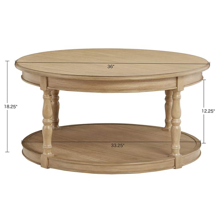 Image 7 Martha Stewart Belden 36"W Reclaimed Natural Wood Round Coffee Table more views