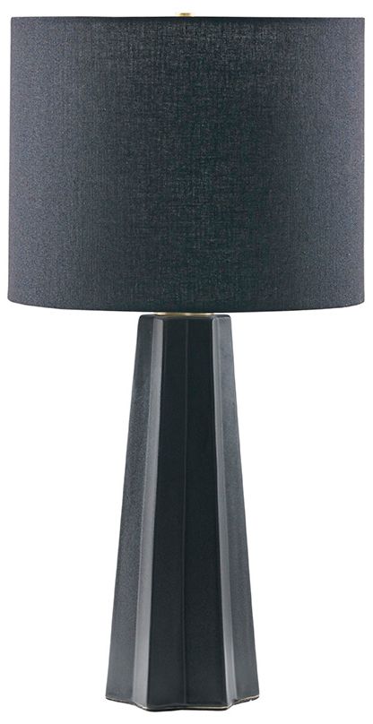 Martha Stewart Black Athena Geometric Ceramic Table Lamp
