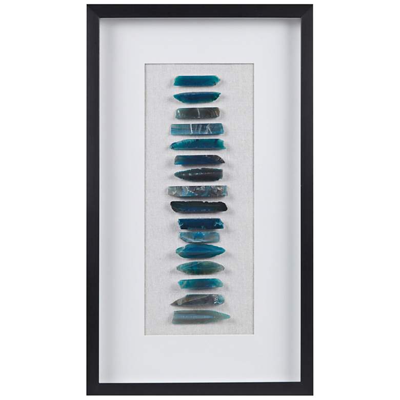 Image 1 Martha Stewart Blue Cerulean Stones Framed Shadowbox Wall Decor Panel