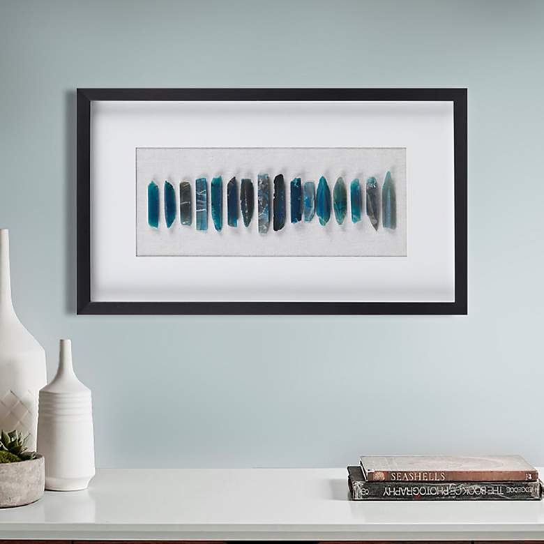 Image 2 Martha Stewart Blue Cerulean Stones Framed Shadowbox Wall Decor Panel