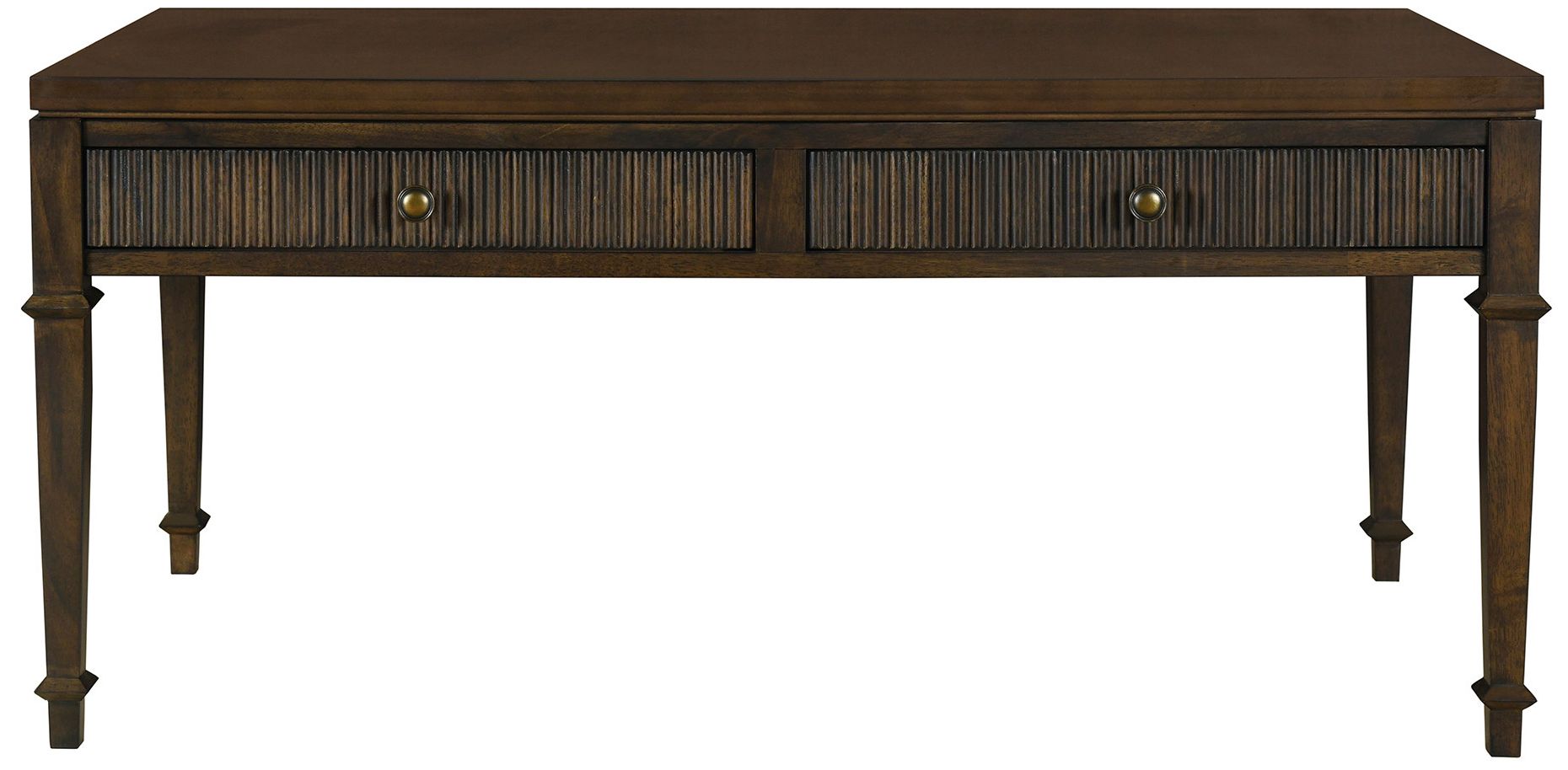 Image 3 Martha Stewart Brown Kenna Fluted 2-drawer Coffee Table more views