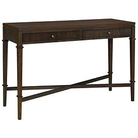 Image1 of Martha Stewart Brown Kenna Fluted 2-drawer Storage Console Table