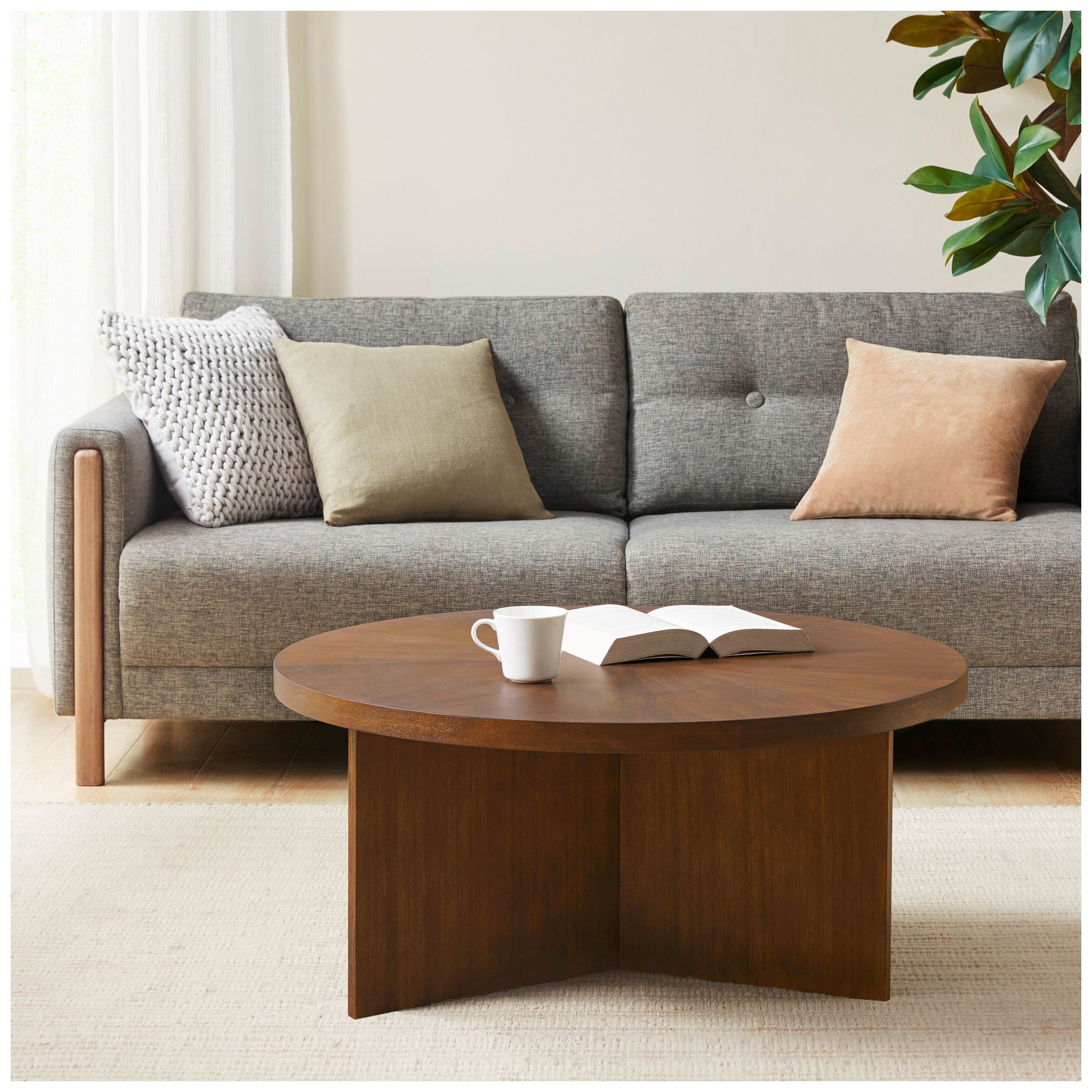 Image 3 Martha Stewart Brown Sadie Round Coffee table more views