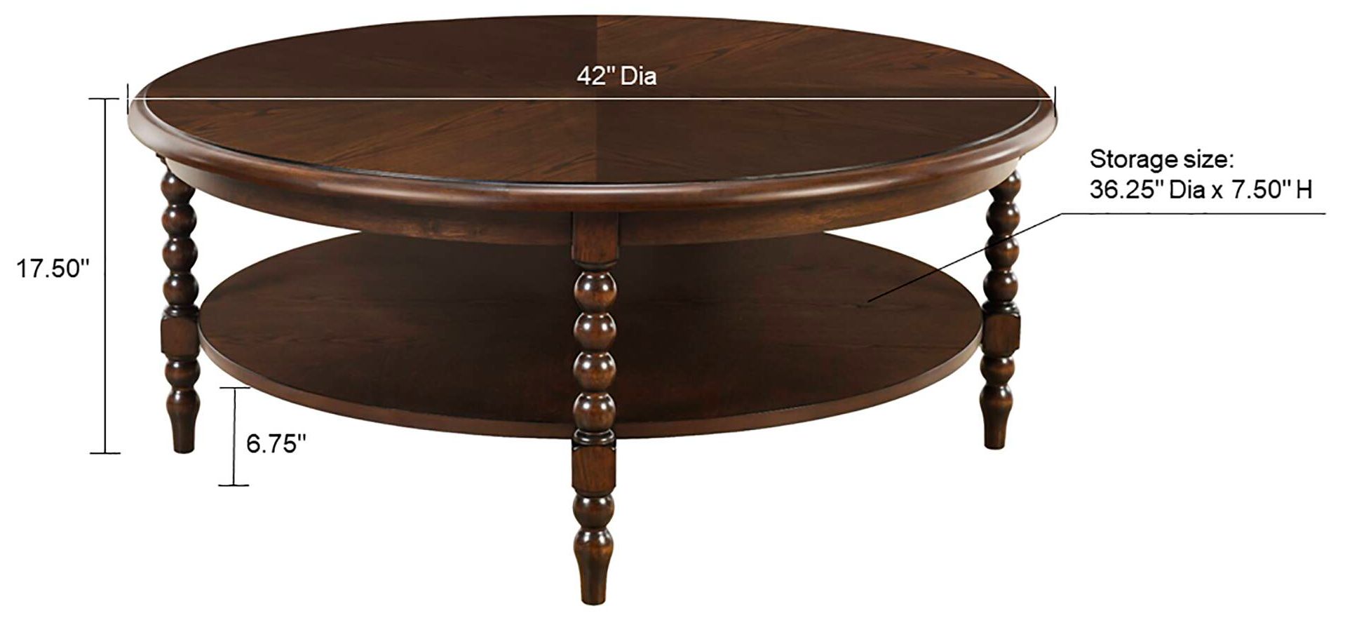 Image 7 Martha Stewart Brown Sadie Round Coffee table more views