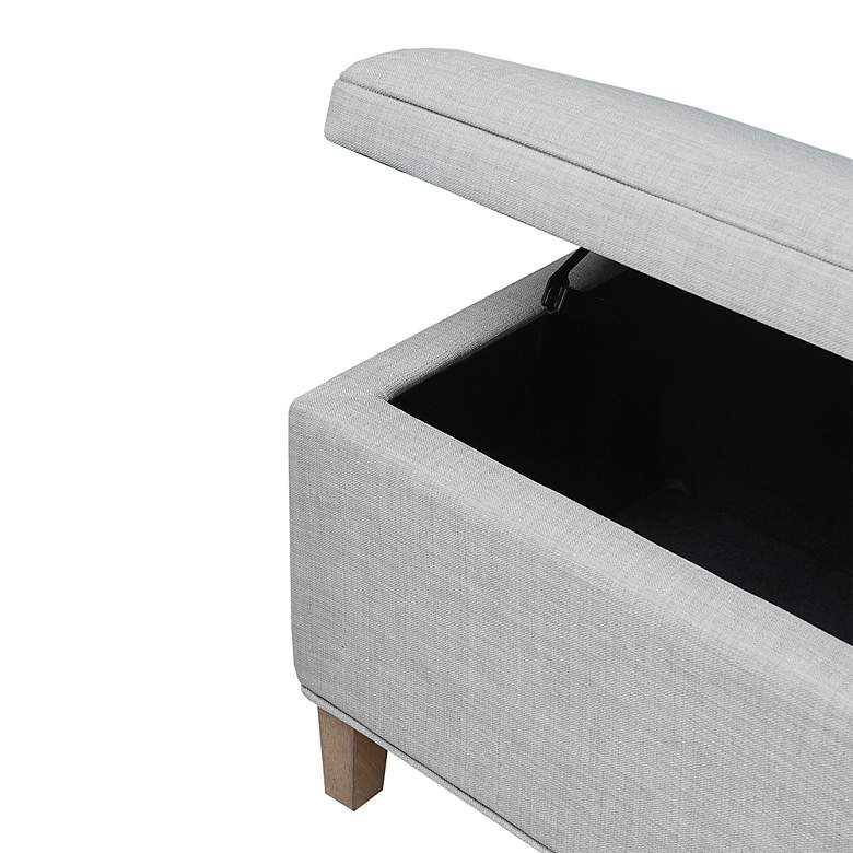 Image 3 Martha Stewart Caymus 48" Wide Light Gray Rectangular Storage Bench more views