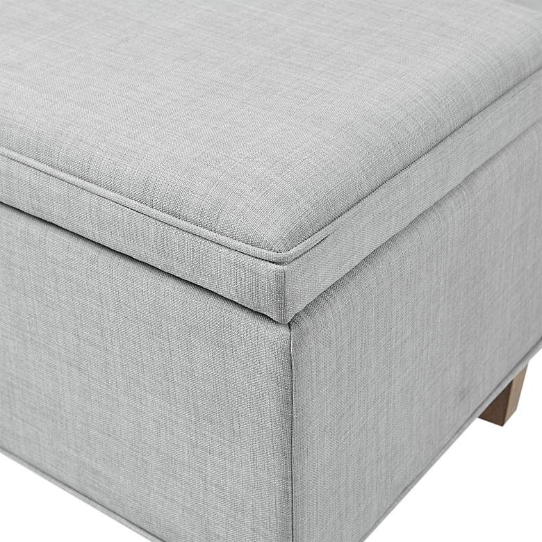 Image 4 Martha Stewart Caymus 48 inch Wide Light Gray Rectangular Storage Bench more views