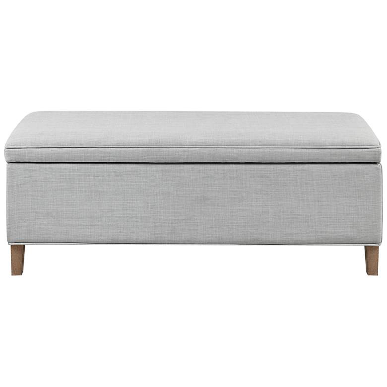 Image 6 Martha Stewart Caymus 48 inch Wide Light Gray Rectangular Storage Bench more views