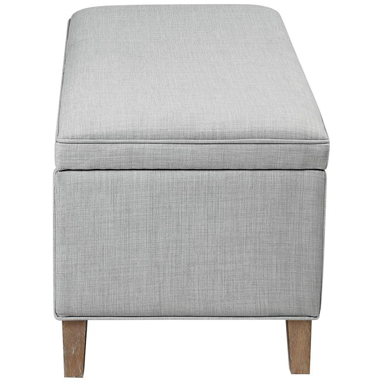 Image 7 Martha Stewart Caymus 48 inch Wide Light Gray Rectangular Storage Bench more views