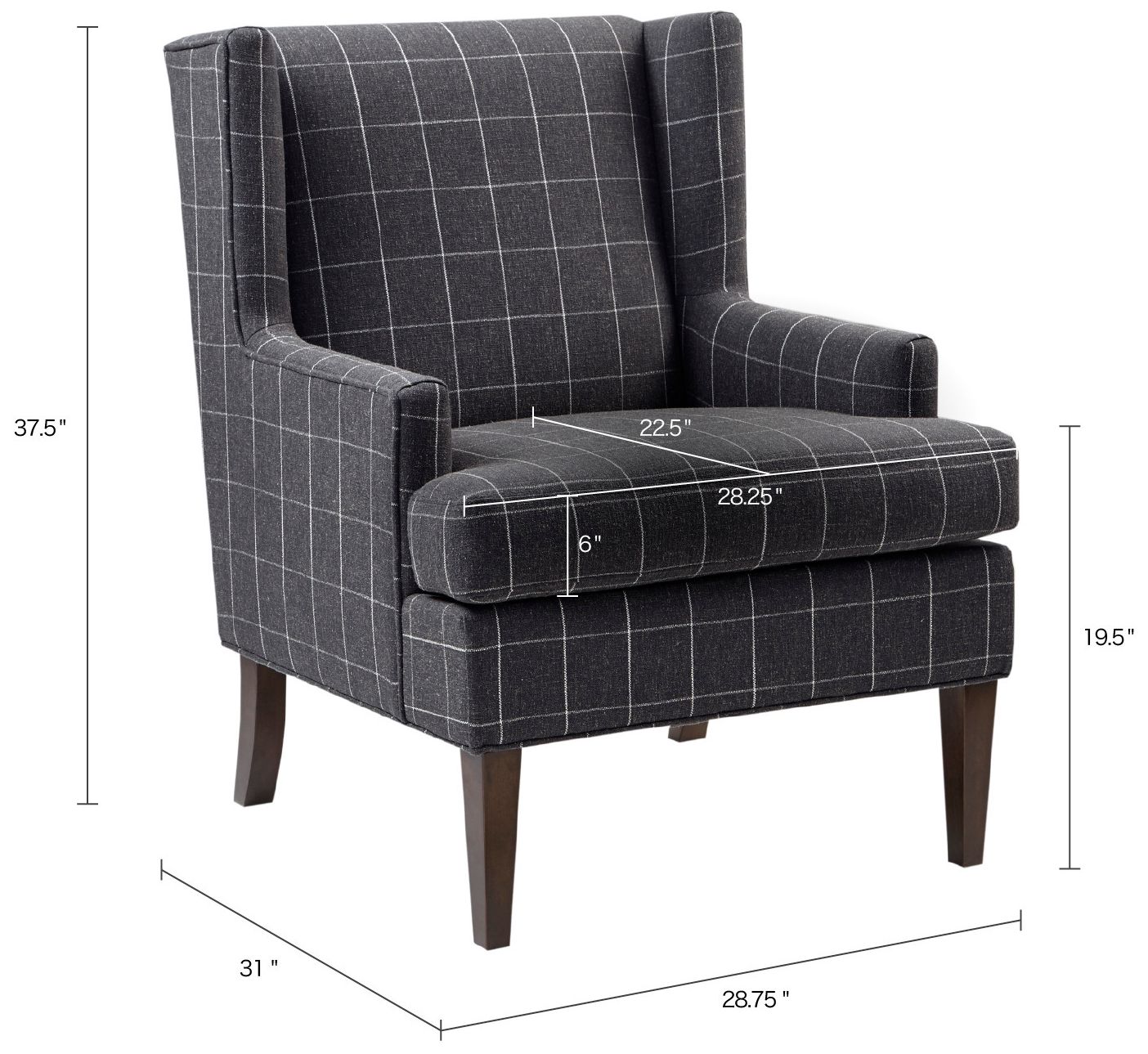 Martha Stewart Charcoal Decker Accent Chair