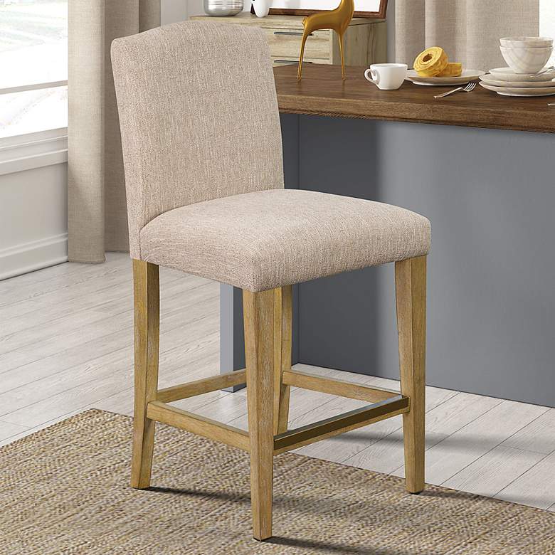 Image 1 Martha Stewart Connor 25" Tan Fabric Counter Stool