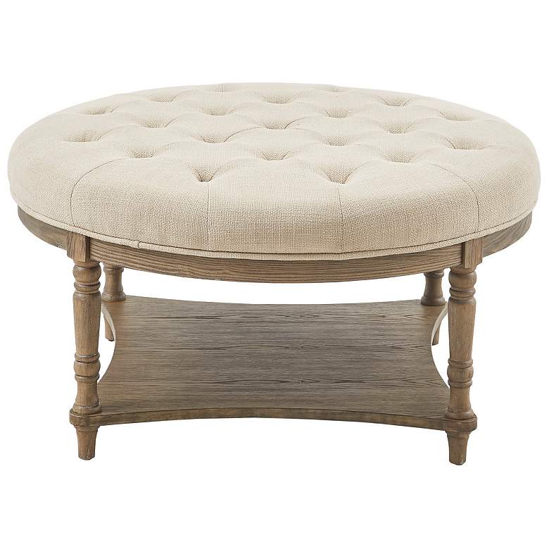 Image 1 Martha Stewart Cream Cedric Accent Ottoman