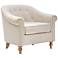 Martha Stewart Cream Fayette Tufted Accent Arm Chair