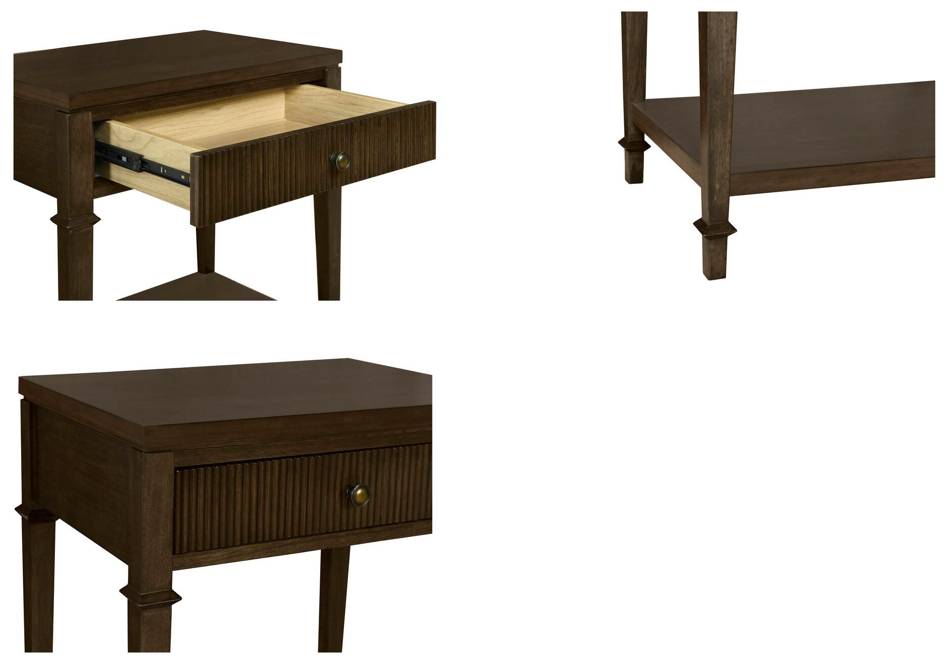 Image 7 Martha Stewart Dark Coffee Kenna Nightstand more views