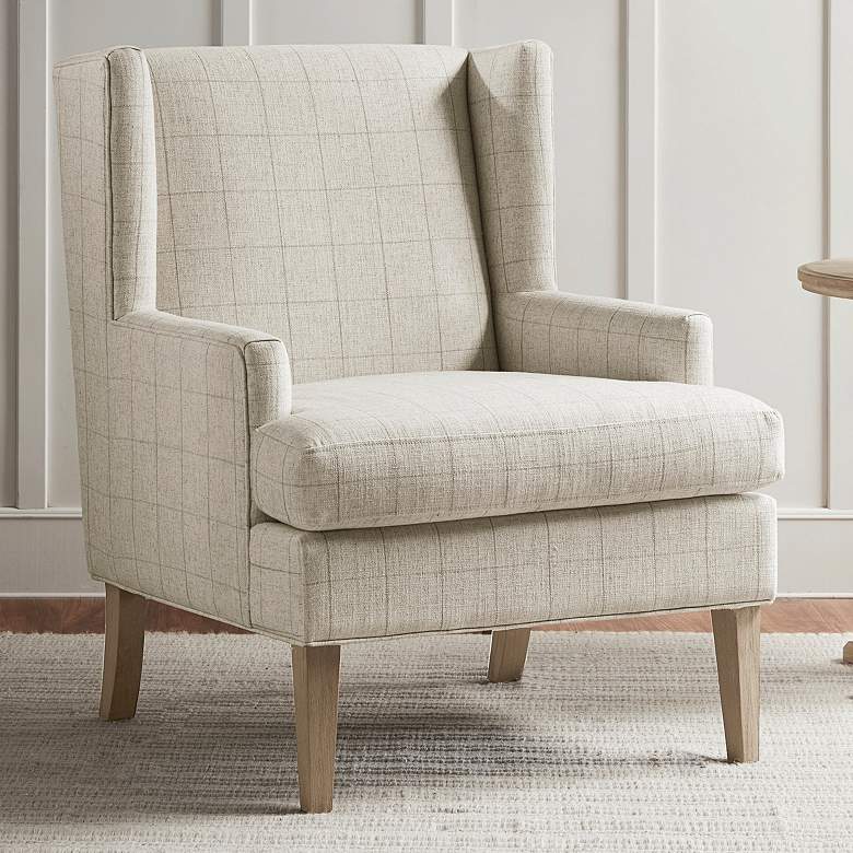 Image 1 Martha Stewart Decker Beige Fabric Accent Armchair