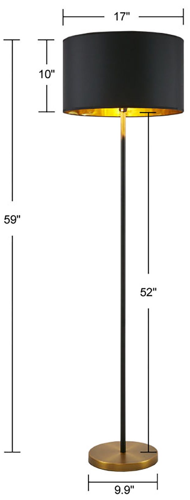 Image 6 Martha Stewart Gold/Black Hunts Metal Floor Lamp more views