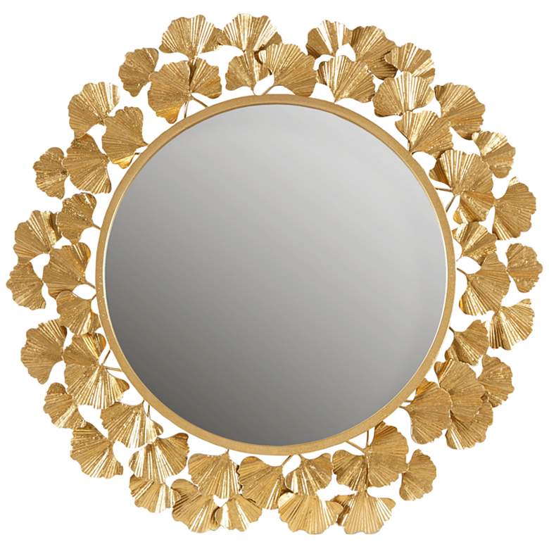 Image 2 Martha Stewart Gold Eden Textured antique gold foil ginkgo mirror