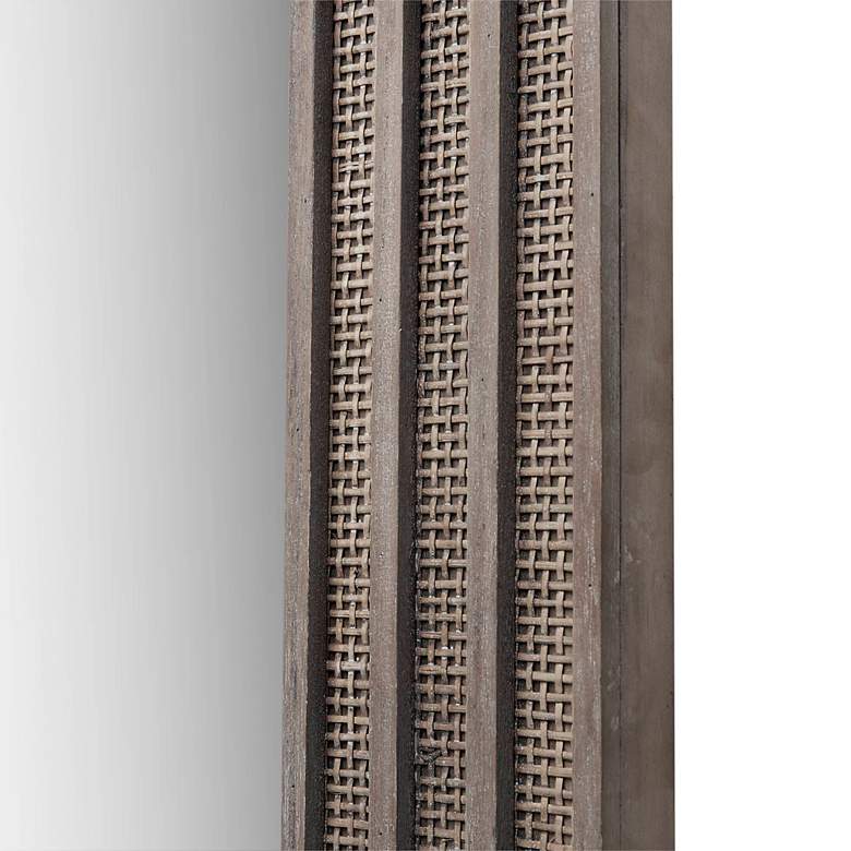 Image 5 Martha Stewart Gray Playa Rectangular Wood and Rattan Wall Mirror more views