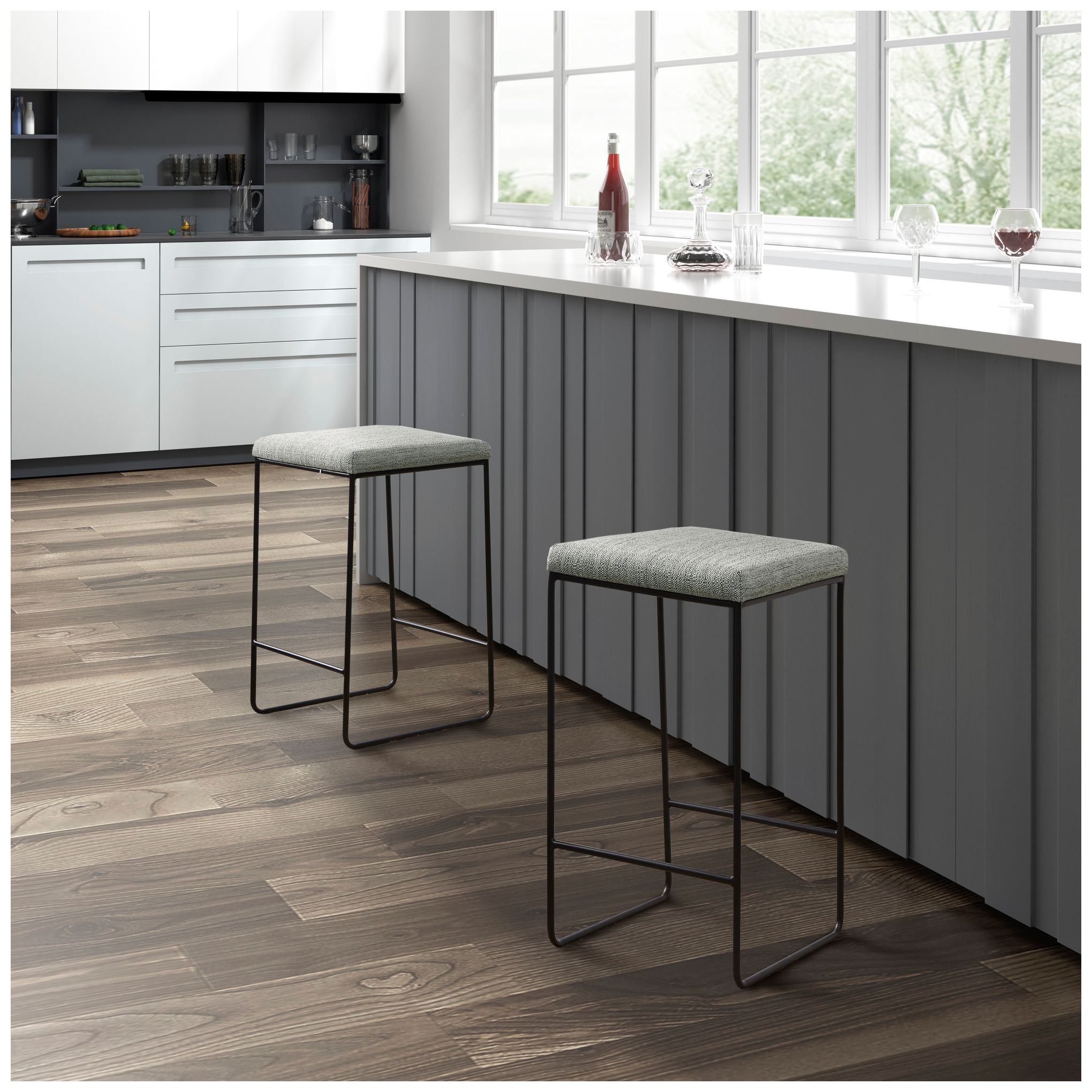 Image 6 Martha Stewart Grey/Black Hastings Counter Stool more views