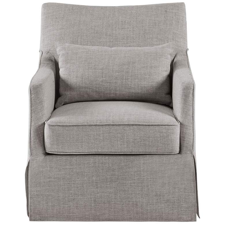 Image 1 Martha Stewart Grey London Skirted Swivel Chair