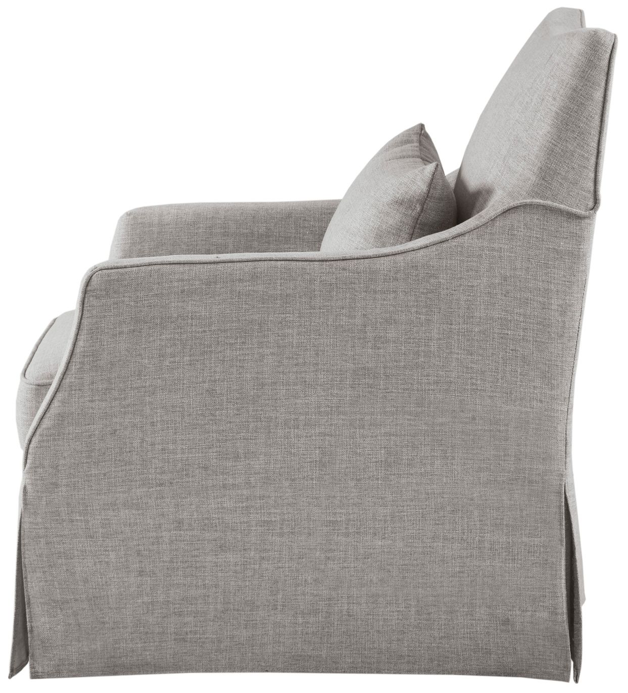 Image 5 Martha Stewart Grey London Skirted Swivel Chair more views