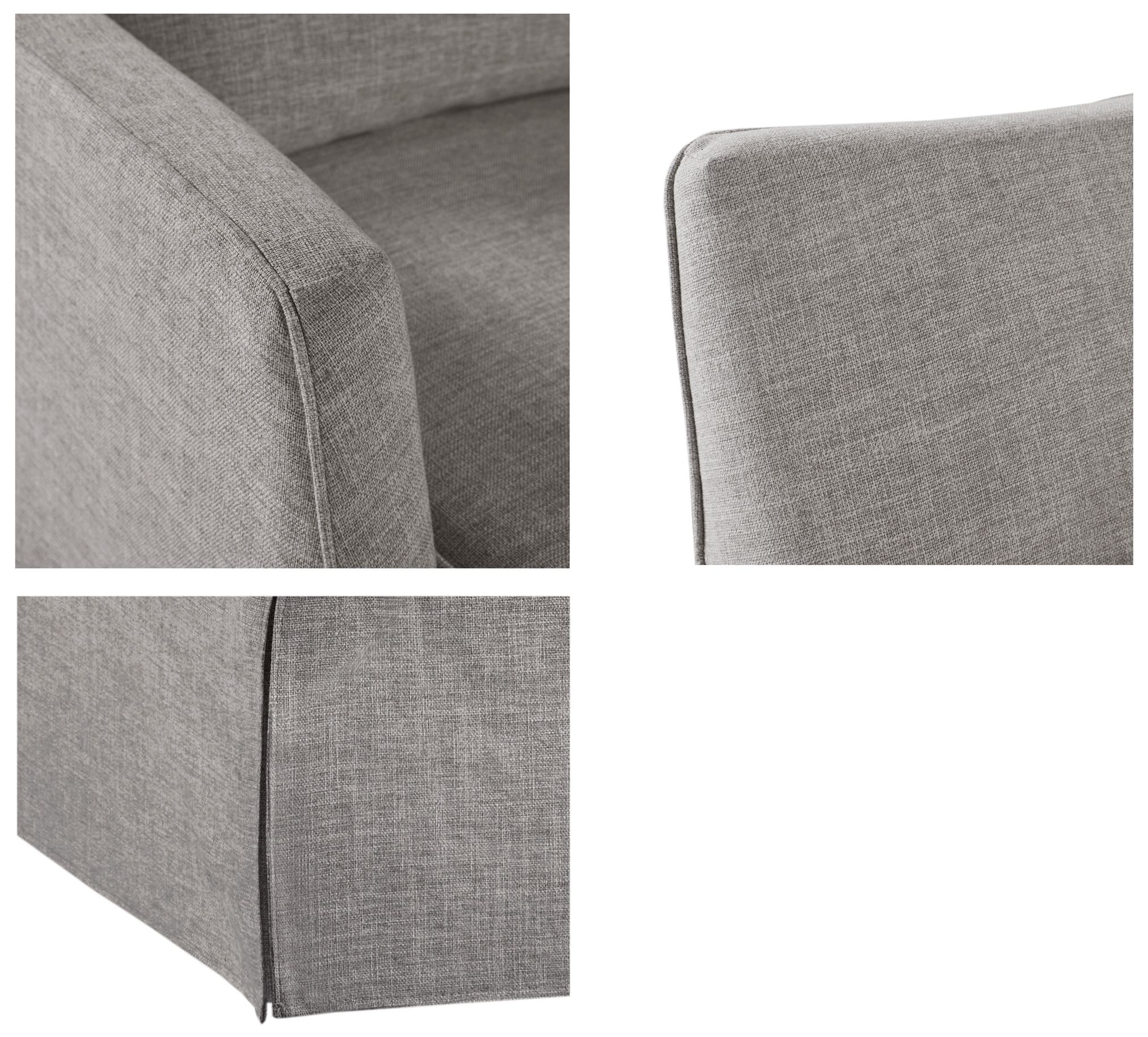 Image 7 Martha Stewart Grey London Skirted Swivel Chair more views