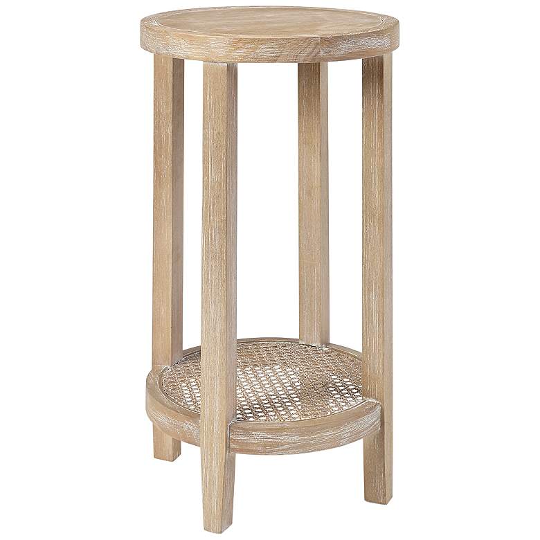 Image 2 Martha Stewart Harley 15 inch Wide Reclaimed Wheat Wood Round Accent Table