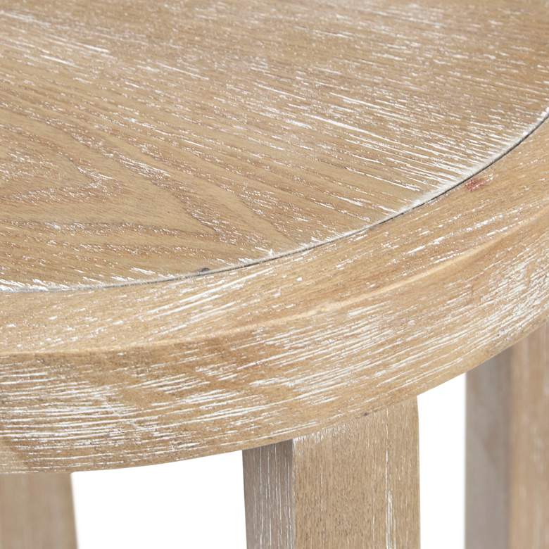 Image 3 Martha Stewart Harley 15" Wide Reclaimed Wheat Wood Round Accent Table more views