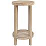 Martha Stewart Harley 15" Wide Reclaimed Wheat Wood Round Accent Table