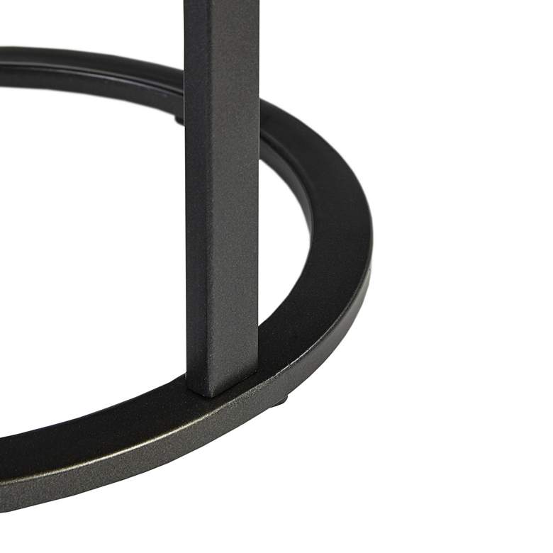 Image 4 Martha Stewart Irisa 16 inch Reclaimed Oak Black Iron Round Accent Table more views