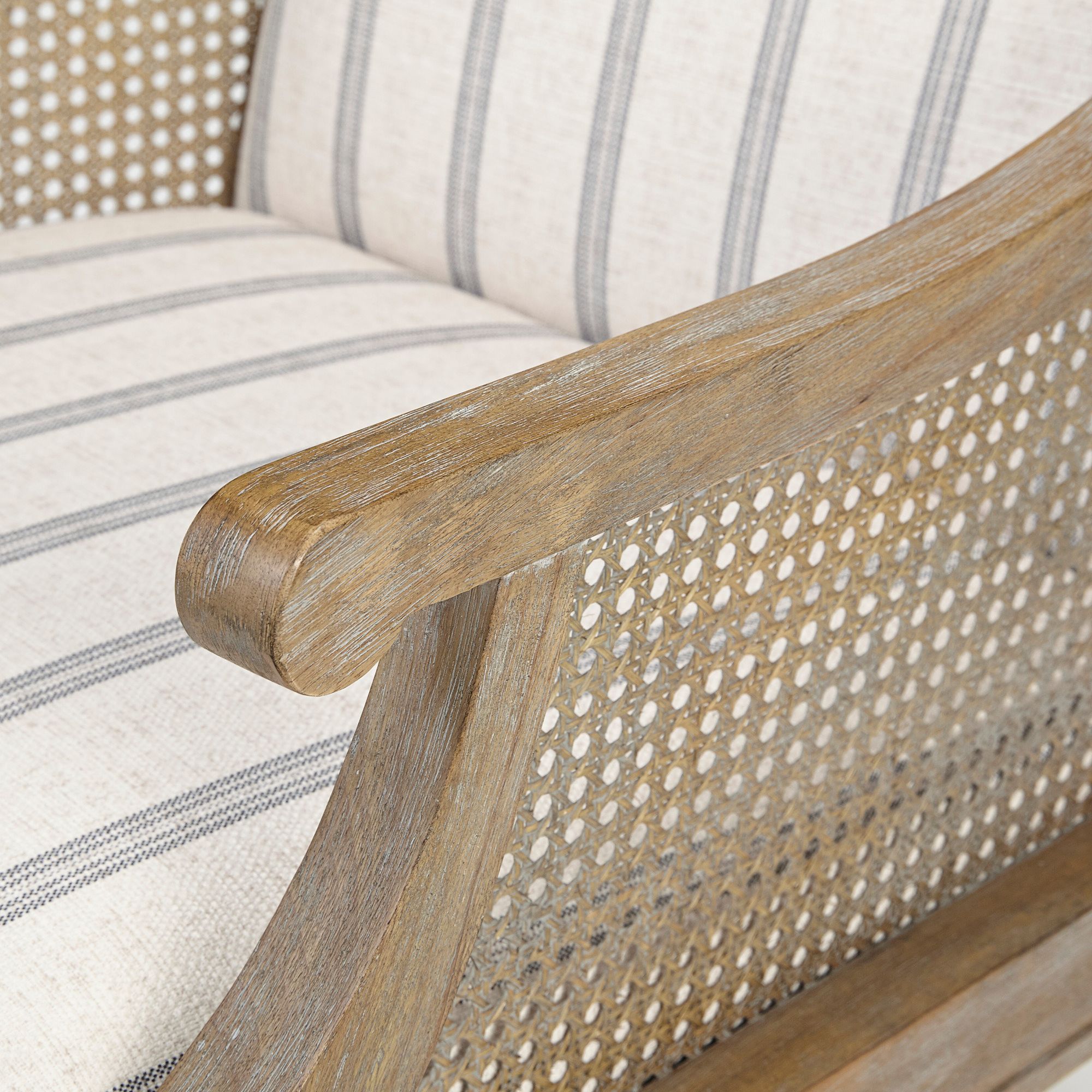 Image 4 Martha Stewart Isla Beige Fabric Accent Armchair more views