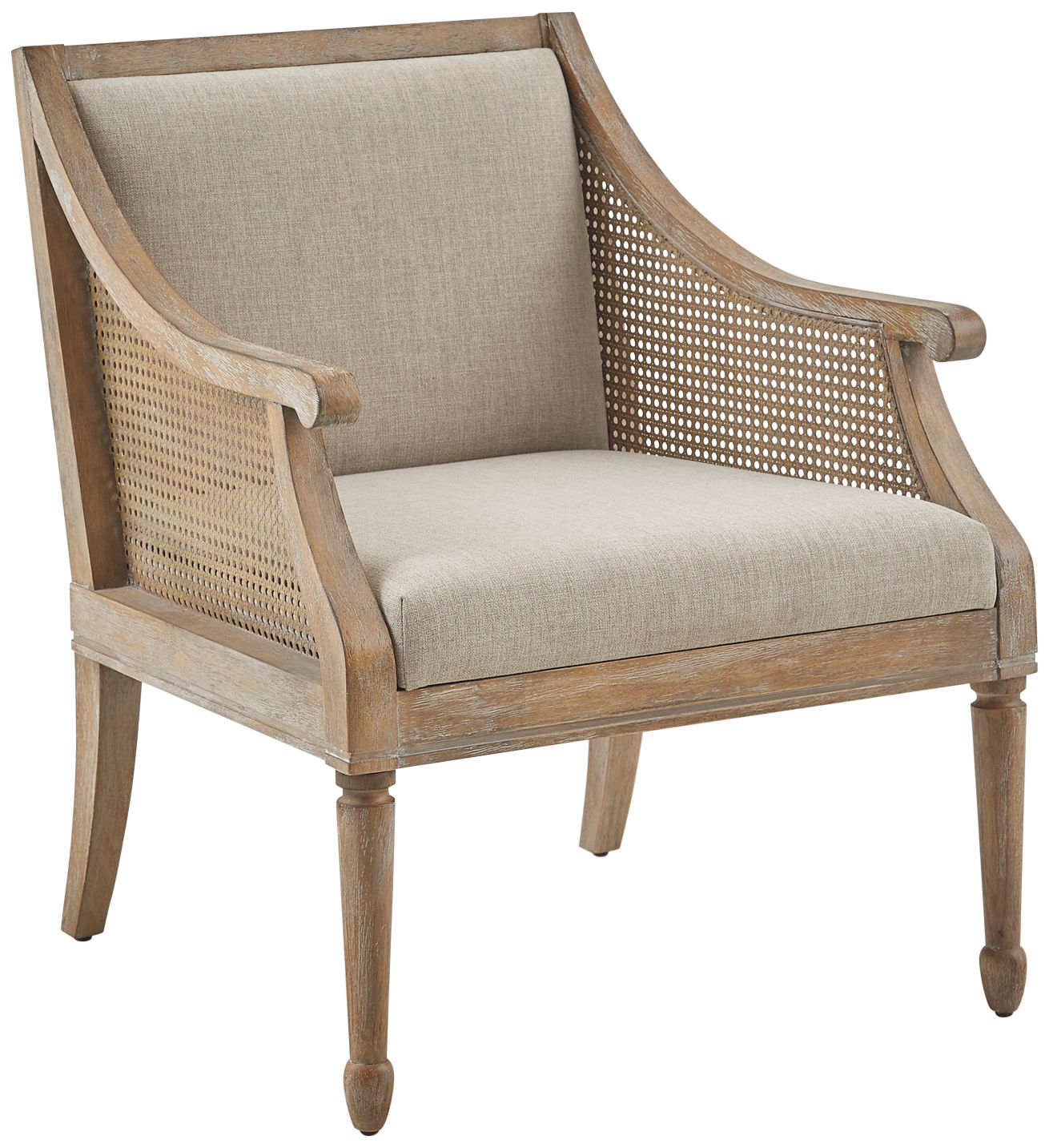 Image 2 Martha Stewart Isla Natural Fabric Accent Armchair