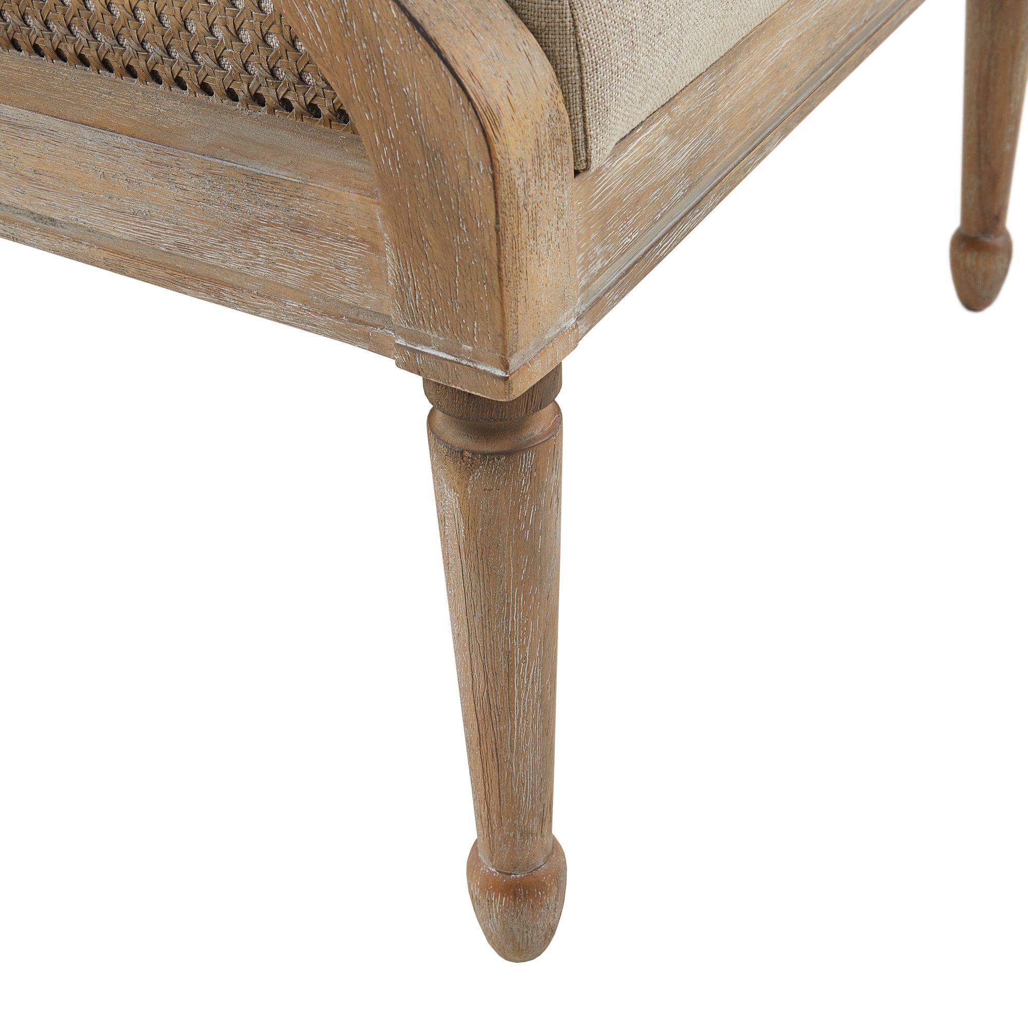 Image 3 Martha Stewart Isla Natural Fabric Accent Armchair more views