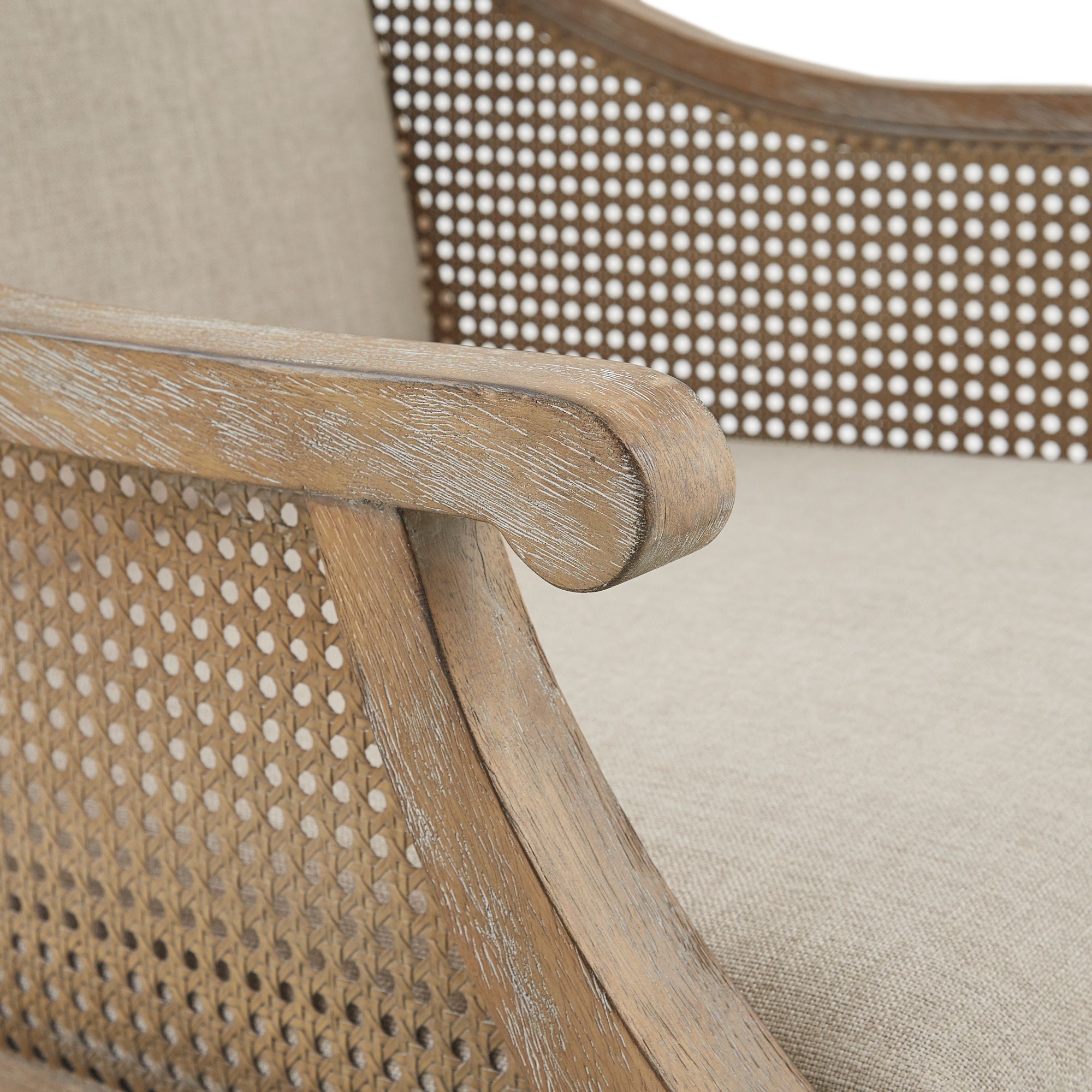 Image 4 Martha Stewart Isla Natural Fabric Accent Armchair more views