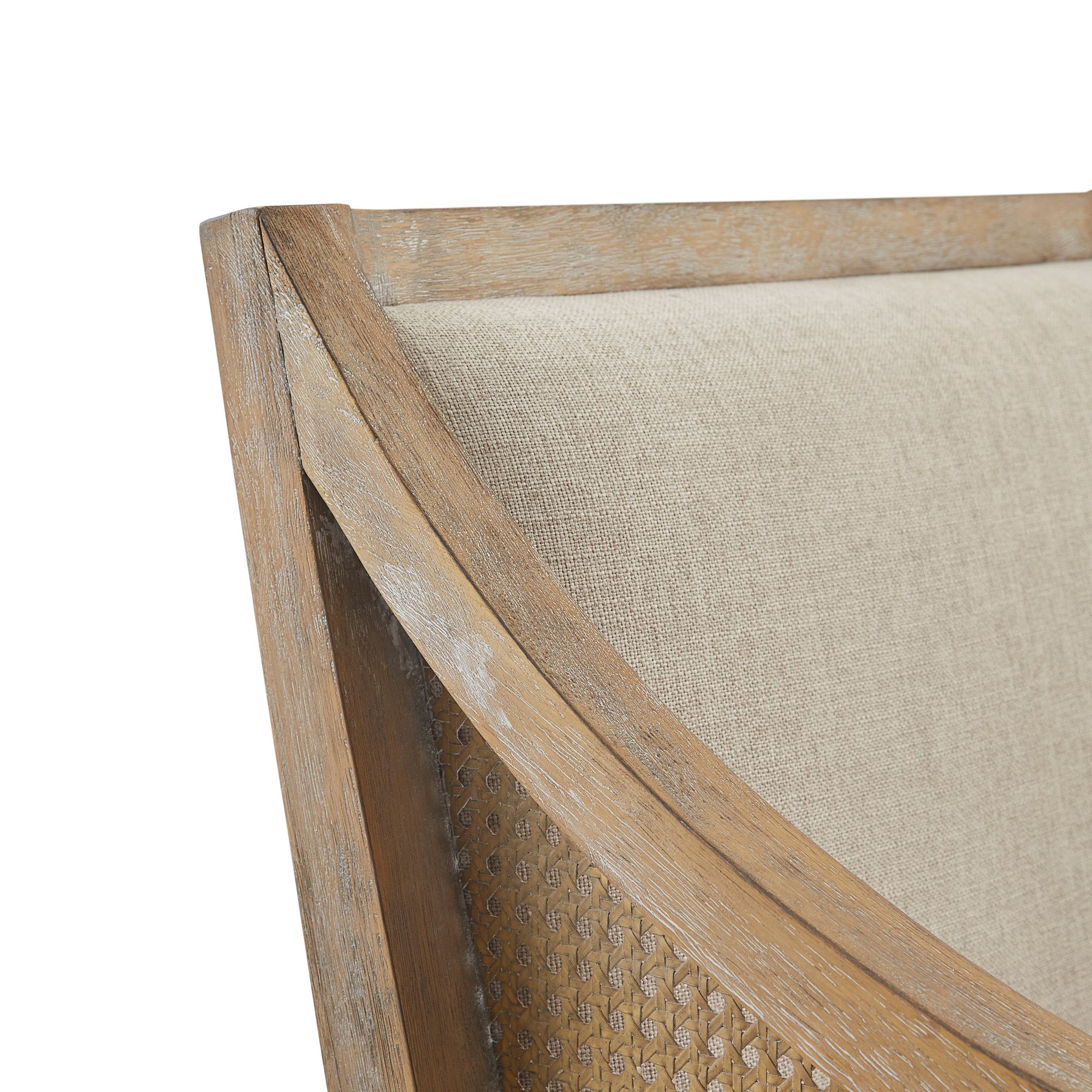 Image 5 Martha Stewart Isla Natural Fabric Accent Armchair more views