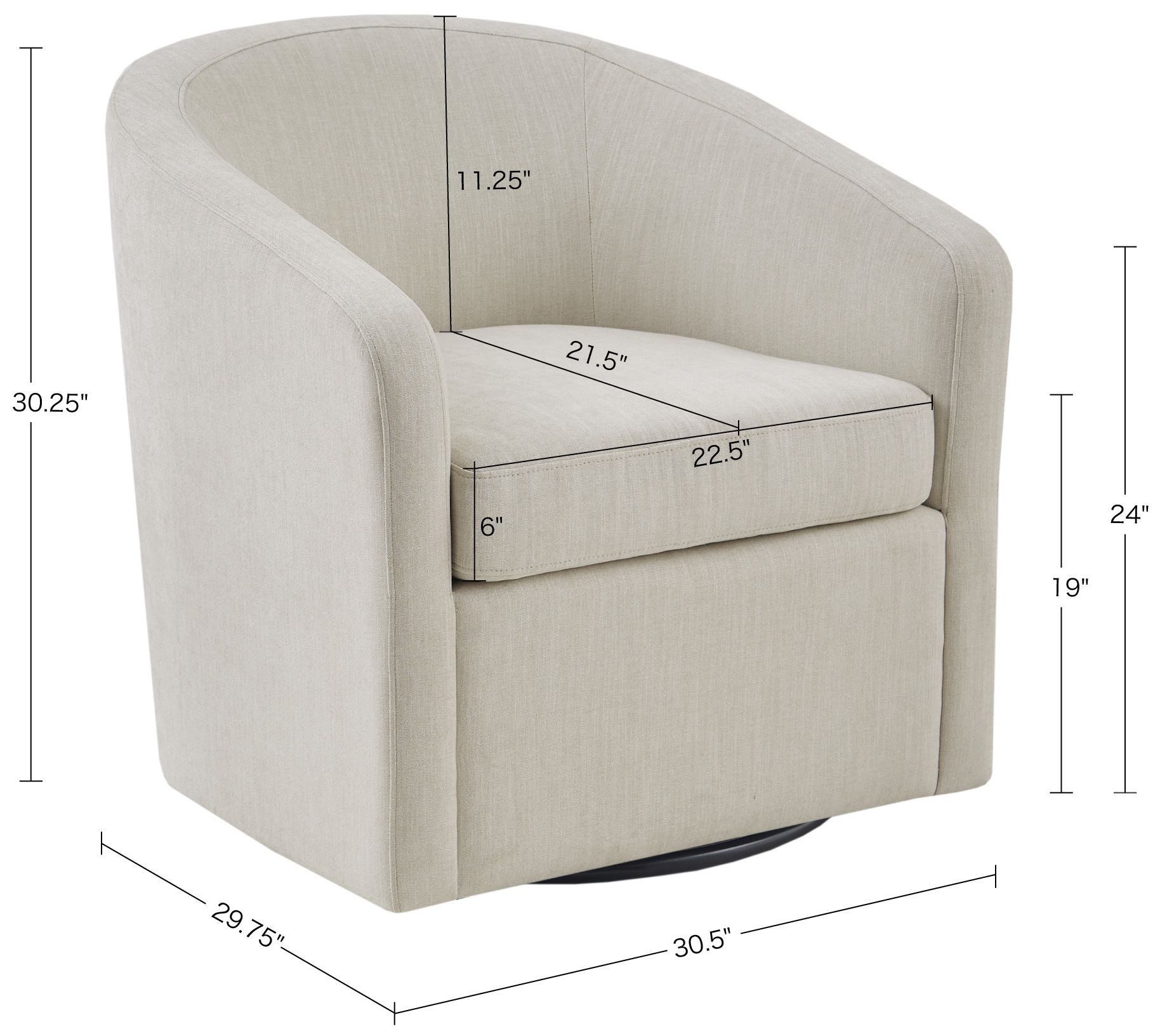 Image 7 Martha Stewart Ivory Amber Swivel Chair more views