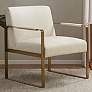 Martha Stewart Jayco Cream Velvet Fabric Accent Chair
